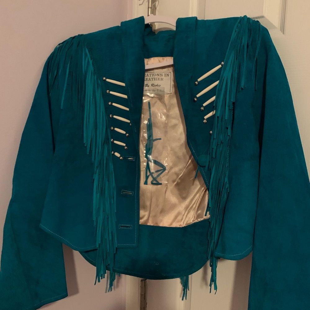 Blue/Green Fringe Jacket